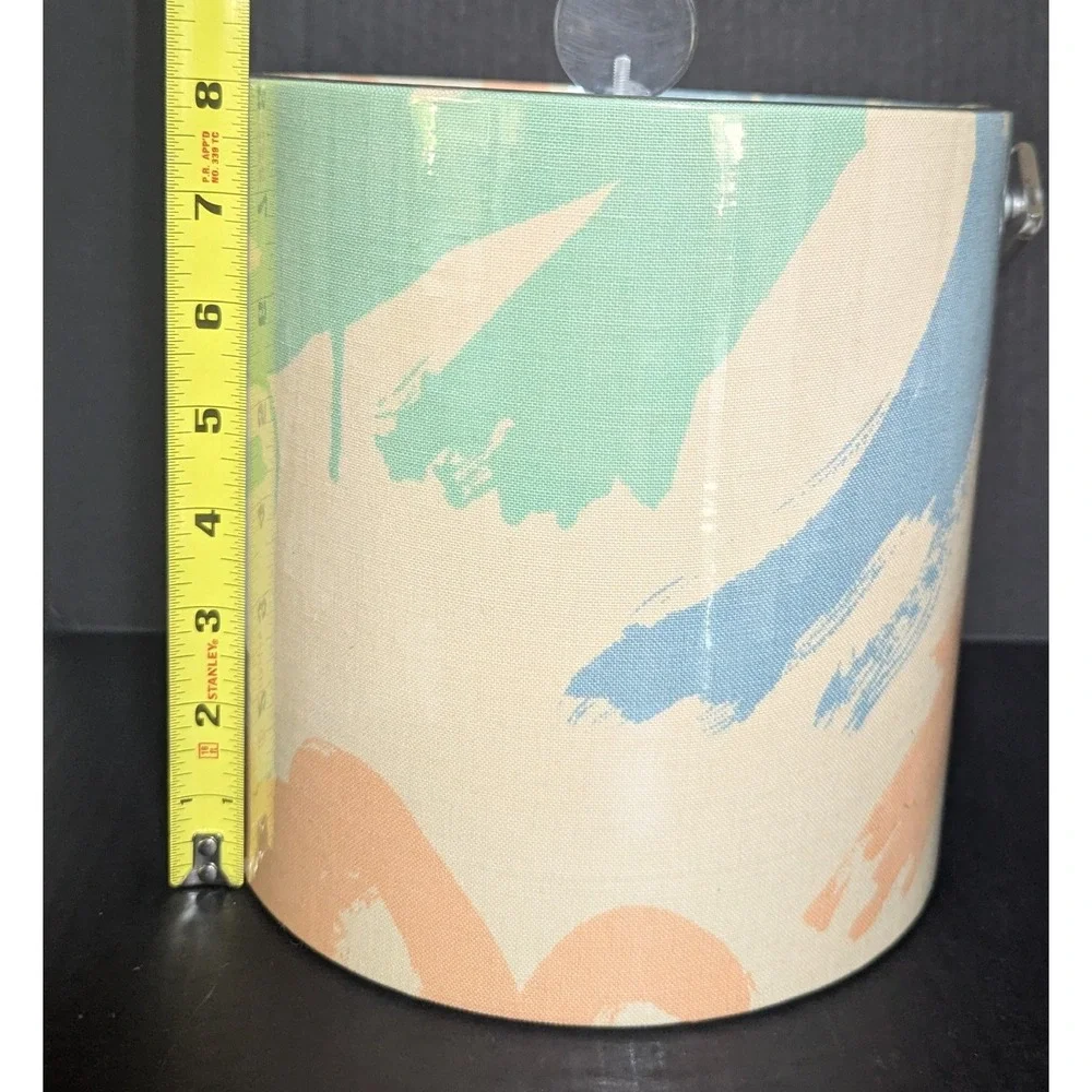 Vintage Lucite & Vinyl Insulated Ice Bucket w/Lid Color Splash Pattern